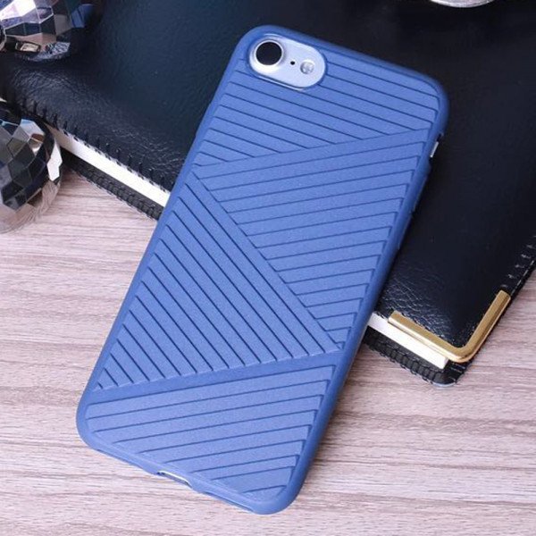 Wholesale iPhone 7 Plus Twill Design Hybrid Case (Blue)